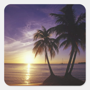 Strände von Negril, Jamaika 3 Quadratischer Aufkleber