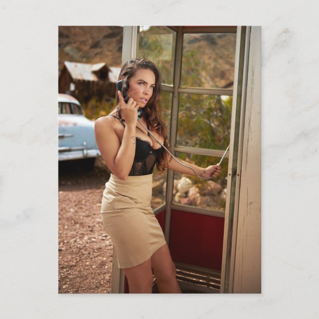 Stranded Beauty auf Route 66 Foto Postkarte (Vorderseite)