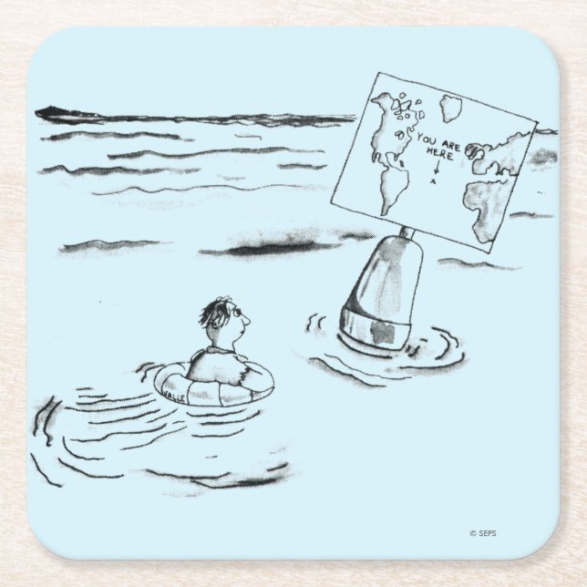 Stranded Rechteckiger Pappuntersetzer (Vorderseite)