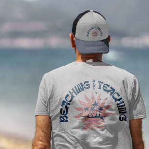 Stranden statt Unterrichten Lustiger Lehrer Sommer Truckerkappe