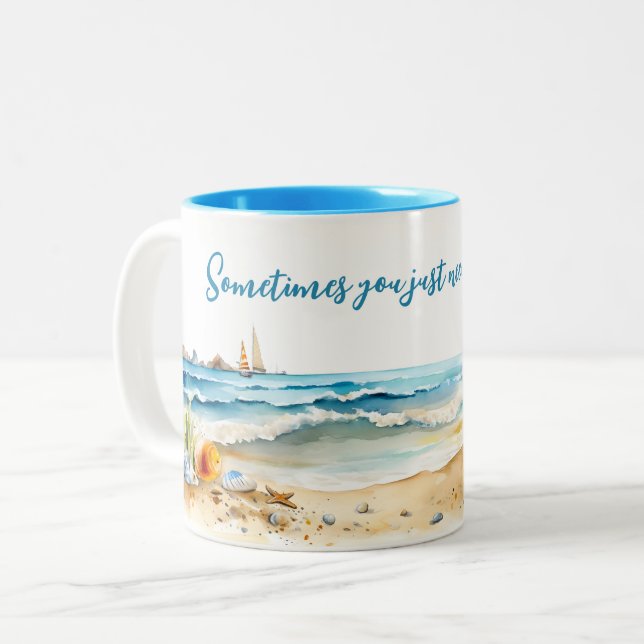 Strandfarbe | Reisen | Kaffee Zweifarbige Tasse (Vorderseite Links)