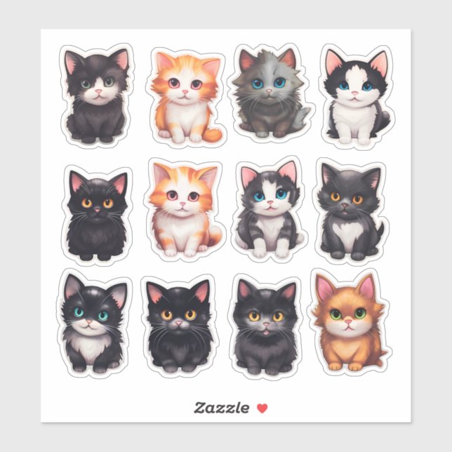 Strandfarben Cat Scrapbook Stationierung Aufkleber (Blatt)