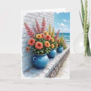 Strandfarben-Dahlias-Karte Karte