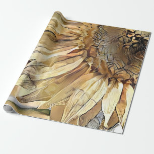 Strandfarben Grosse Gelbe Sonnenblumen Geschenkpapier