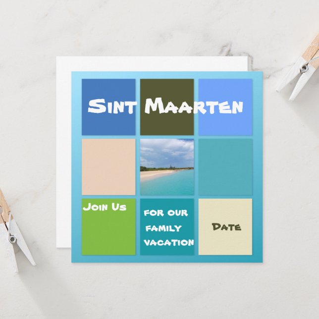 Strandfarben von St. Maarten (Vorderseite/Rückseite Beispiel)