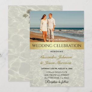 Strandfoto-Hochzeit Einladung