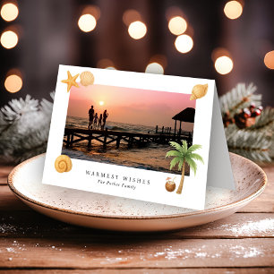 Strandfoto mit Weihnachtsgrüßen modern Feiertagskarte