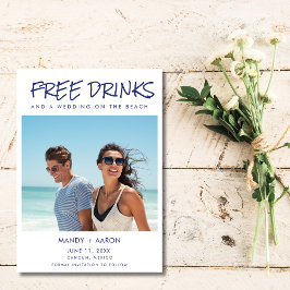 Strandfreie Drinks Foto Hochzeit in Urlaubsort Save The Date