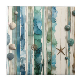 Strandgestaltung, Alkoholtupfer Kunst Fliese