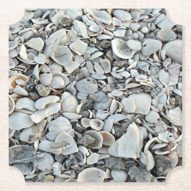 Strandgut-Muschel-Streuung Untersetzer (Vorderseite)