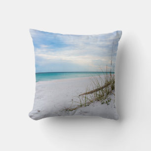 Strandhafer und weißer Sandstrand Morgen Kissen