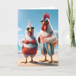 Strandhähnchen zum Geburtstag Karte