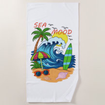 Strandhandtuch im maritimen Stil