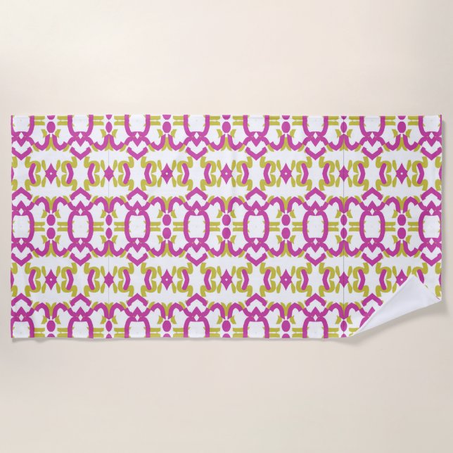 Strandhandtuch, klassisches Multicolor-Stoffmuster Strandtuch (Vorderseite)
