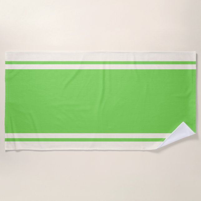Strandhandtuch Küstenstreifen - Limette & Creme (Vorderseite)