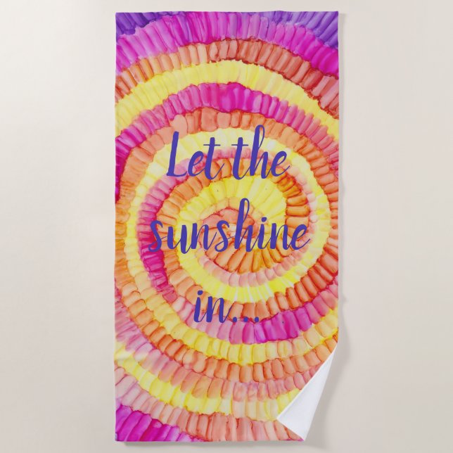 Strandhandtuch Pinwheel Gelb, Rosa, Orange (Vorderseite)