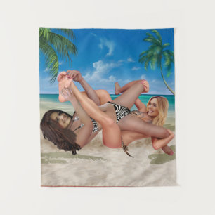 STRANDHASEN-TICKLE-WRESTLING WANDTEPPICH