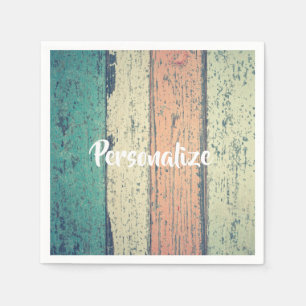 Strandhaus aus gestrichenem, aquamarinem Pfirsichs Serviette