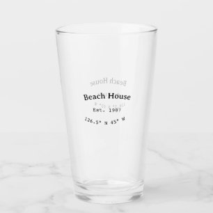 Strandhaus. Datum Jahr benutzerdefinierte Koordina Glas