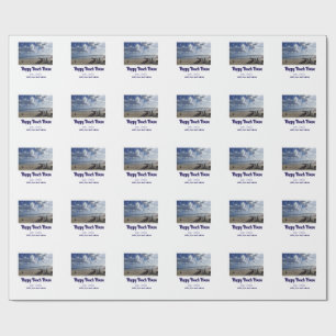 Strandhaus est. Jahr hinzufügen Foto Breitengrad L Geschenkpapier