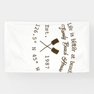Strandhaus ets. Datum Jahr benutzerdefinierte Koor Banner