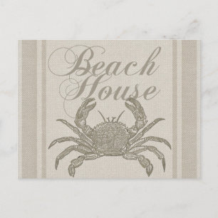 Strandhaus Krabbe Küste Küsten Vintage Postkarte