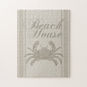 Strandhaus Krabbe Küste Küsten Vintage Puzzle