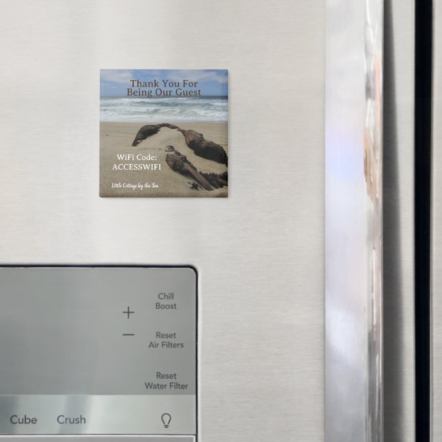 Strandhaus Küstenhaus Gäste-WLAN-Zugangscode  Magnet (In Situ (Kühlschrank))