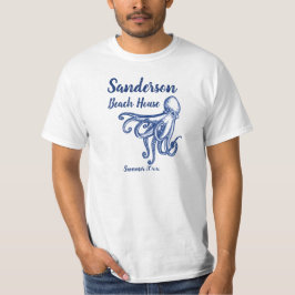 Strandhaus Nautic Navy Blue Coastal Octopus T-Shirt
