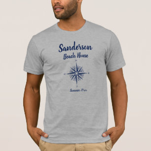 Strandhaus Nautic Navy Blue Compass Coastal T-Shirt