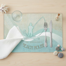 Strandhaus Nautical Fischer Aqua Blau ID623