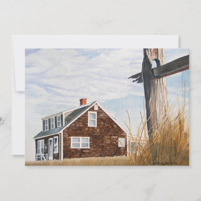 Strandhaus Sonnenaufgang Einladung (Vorderseite)