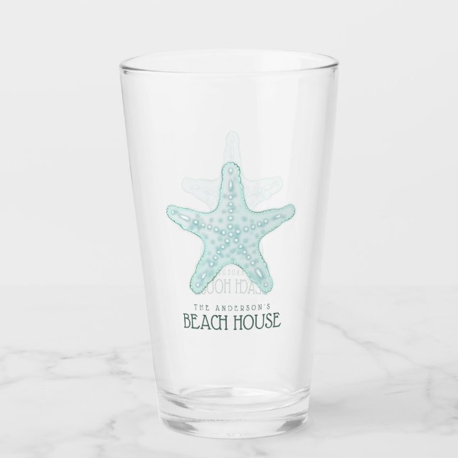 Strandhaus Starfish Aqua Blue ID623 Glas (Vorderseite)