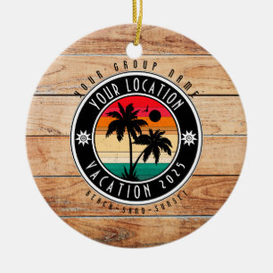Strandhaus Urlaub Benutzerdefinierter Gruppenname  Keramik Ornament