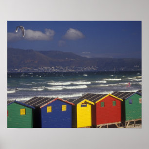 Strandhäuschen in der St. James Bay bei Kapstadt, Poster