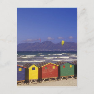 Strandhäuschen in der St. James Bay bei Kapstadt, Postkarte