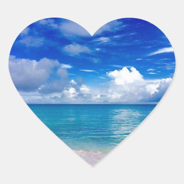 Strandherz-Aufkleber Herz-Aufkleber (Vorderseite)
