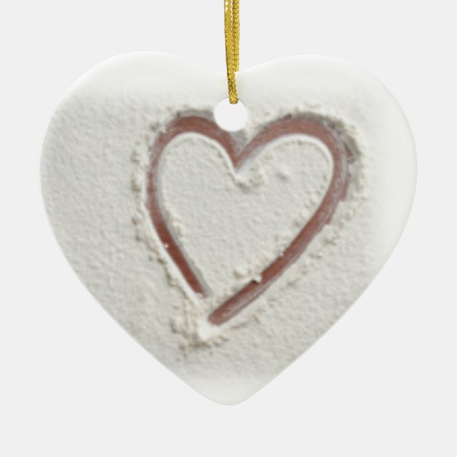 Strandherz von Sand Wedding Keramikornament (Vorne)