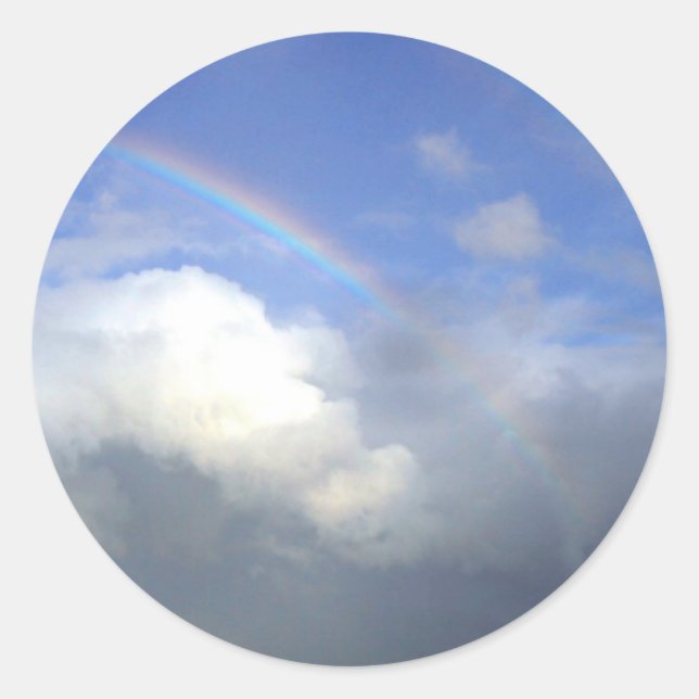 Strandhill Ireland Rainbows Couds Sky Runder Aufkleber (Vorderseite)