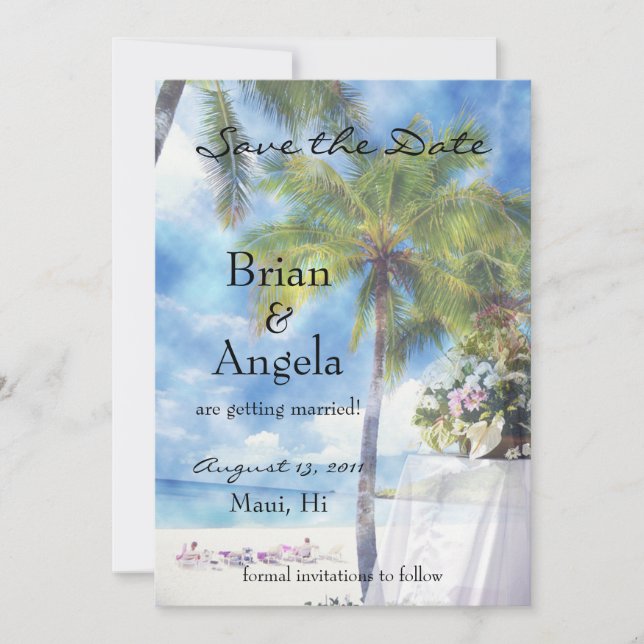 Strandhochzeit - Ankündigung (Vorderseite)