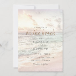 Strandhochzeit bei Sonnenuntergang | Hochzeit am O Einladung