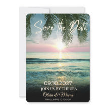Strandhochzeit bei Sonnenuntergang - Save-the-Date