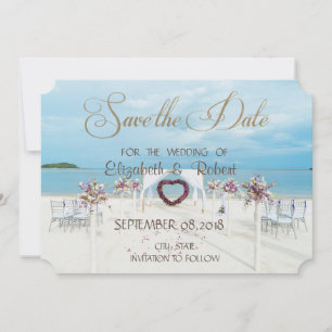 Strandhochzeit, Blumengitter Termin merken Save The Date