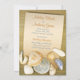 Strandhochzeit Empfang Beach Shells nur für die Ho Einladung