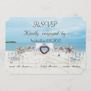 Strandhochzeit Floraler Torbogen RSVP Einladung