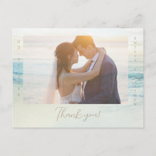 Strandhochzeit Foto Danke Postkarte