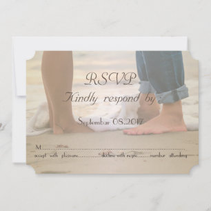 Strandhochzeit,Füße   RSVP Einladung