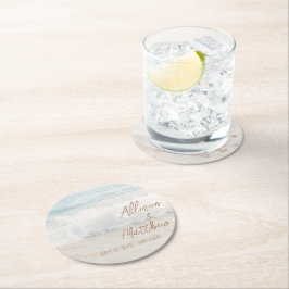 Strandhochzeit | Hochzeit am Meer Runder Pappuntersetzer