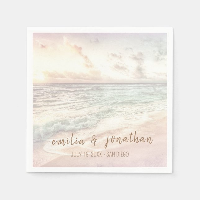 Strandhochzeit | Hochzeit am Meer Serviette (Vorderseite)
