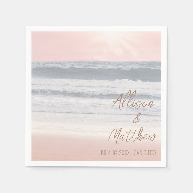 Strandhochzeit | Hochzeit am Meer Serviette (Vorderseite)